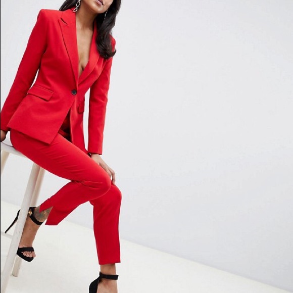 ASOS Jackets & Blazers - ASOS design red pants suits Sz 6&4